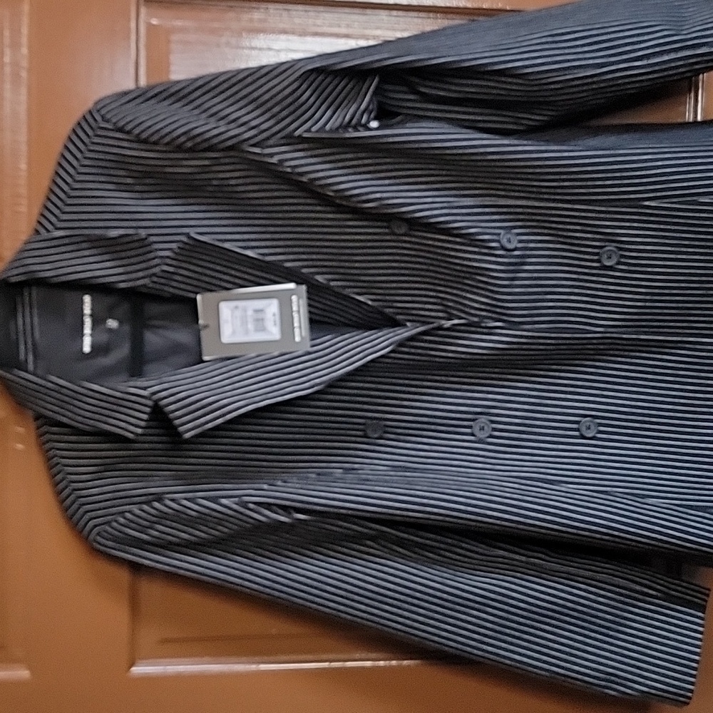 Who What Wear-Black pin striped double breasted blazer Size 1X. NWT.